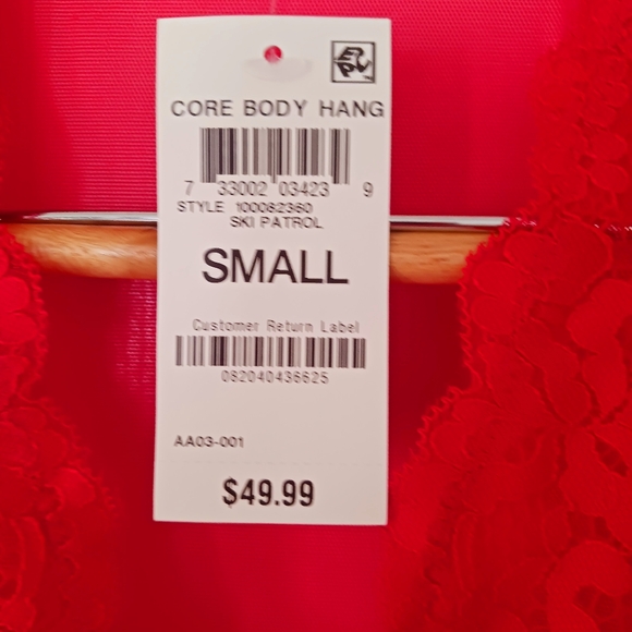 INC red lace bodysuit, NWT, size S - Picture 6 of 6